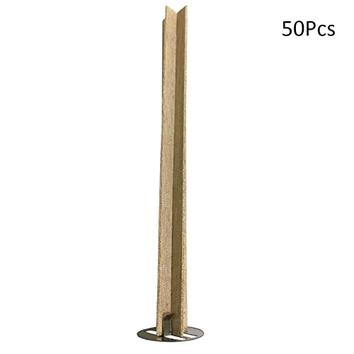 50 Piezas Mechas de Madera para Velas con Base Metálica miniatura 3