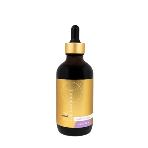 The Glo Haus Acai Berry Oil. 100% Pure Cold Pressed Carrier For Skin & Hair. Natural Antioxidant Suitable for All Skin Types. 4 Oz