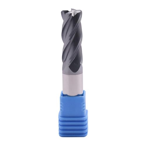 Image of 1 /2 inch 4 Flute Solid Carbide End Mill - .060 inch Corner Radius, AlTiN Coated | 35 Helix, 1 /2 inch Cutting Dia, 1 /2 inch Shank Dia, 1-1 /4 inch LOC, 3 inch OAL for Milling Alloy Steel, Cast Iron, Copper