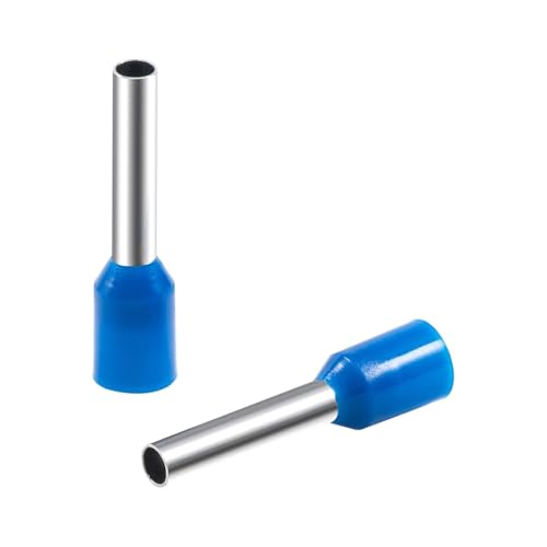 Image of SAFE HOME PRO 200 Pcs,2.5mm Ferrule Copper Crimp Connectors Lugs End Termnal, Blue Insulated Crimp Pin Terminals Copper Crimp Ferrules Wire Cord Pin End E2508 For Multiple Application (2.5mm)(Blue)