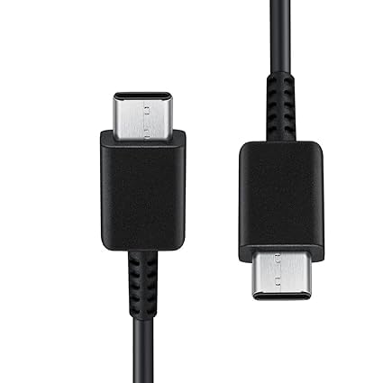 Image of THE BATTERY STORE Charging Cable Type C To C Compatible With Samsung Galaxy S21|S21+|S21 Ultra|S20|S20+|S20 Ultra|Note 20|Note 20 Ultra|Fold Series(Only Cable-Black)3.28 Feet(1 Meter),Black(Vip-16)