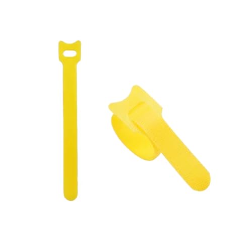 100 bridas de nailon reutilizables de colores, desmontables, con cierre de cremallera y alambre(Yellow,12x150mm)