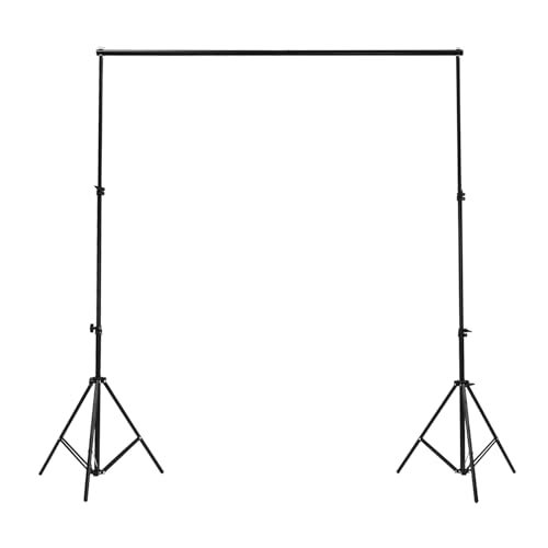 Soporte de fondo para fotos, 2 x 3 m para estudio fotográfico, sistema de soporte de fondo, soporte de fondo ajustable, con 3 pinzas para retrato, producto de grabación de vídeo y decoración de