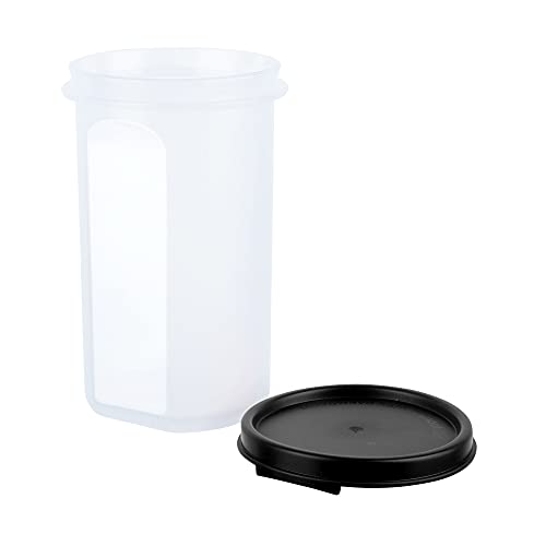Image of Cutting EDGE Smart Slim Storage Airtight Container-Black,Set of 4 | Plastic material, size - 1.1L+585ml+2x250ml , pantry organization, pulses storage, grains storage, kitchen Storage