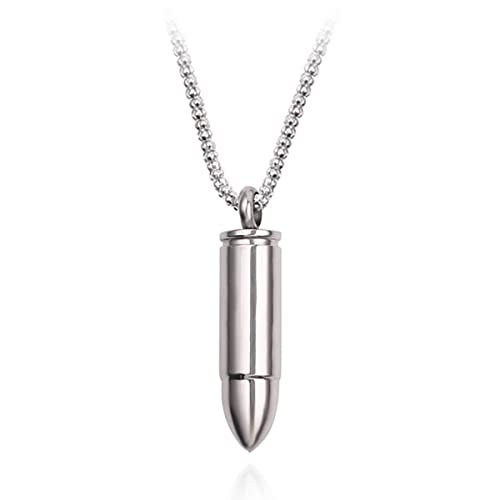 24 JOYAS Colgante Bala de Plata en acero inoxidable con cadena de 60 centímetros Cover