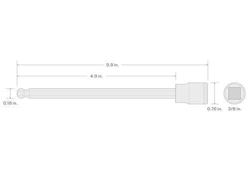 Image of TEKTON 3 /8 Inch Drive x 9 /64 Inch Long Ball End Hex Bit Socket | SHB12801