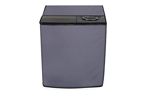 Image of Home Dressing Solid Color Semi Automatic Washing Machine Cover for 6kg, 6.5kg, 7kg, 7.5kg, 8kg, Fits for All Semi Washing Machines, Waterproof & Dustproof Size (31.5x20x34) inches (Grey)