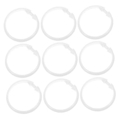 Unomor 12Pcs Large Shower Curtain Rings Rustproof Plastic Glide Hooks for Smooth Action Bathroom Changing Easy Installation White Hangers for Curtains