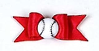 Red Dog Show Bow Baseball Barrette