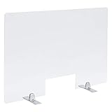 VIELSEITIG EINSETZBAR: Das schützende Plexiglas ist leicht zu montieren und daher vielseitig einsetzbar. Der Schirm ist ideal für Theken, Verkaufstische, etc. Abmessungen Aussparung : 30 x 15 cm (BxH) / 50 x 15 cm (größter Bildschirm). Die Produkte sind mit der Marke PlexiDirect markiert.