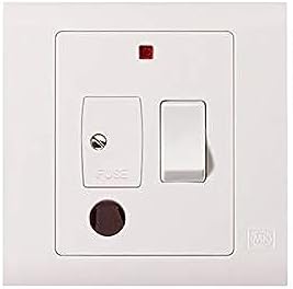 MK Essentials 1G 13A Switched Fused Connection Unit with NEON & Flex