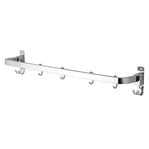 Image of USF Bath Accessories 304 Grade Stainless Steel Folding Towel Rod with Hooks, 24 Inch Towel Bar for Bathroom, Wall Mounted Napkin Rod, Chrome Finish, 3 Years Warranty