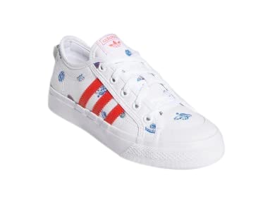 adidas Originals Nizza (Big Kid) White/Bright Red/Focus Blue 7 Big Kid M