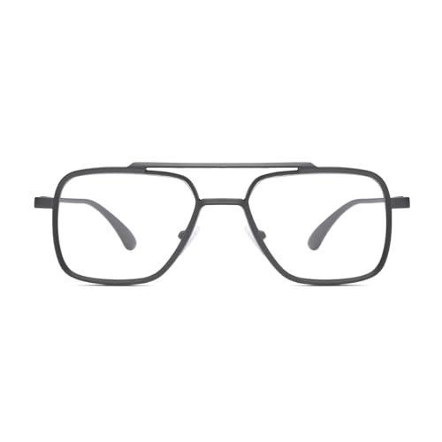 Image of LJCZKA Retro Pilot Style Blue Light Blocking Glasses Square Metal Double Bridge Anti Glare Computer Glasses for Women Men