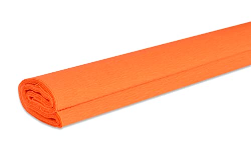 VBS Papier crépon 200cm 32g/qm en papier Décorations travaux floraux Orange
