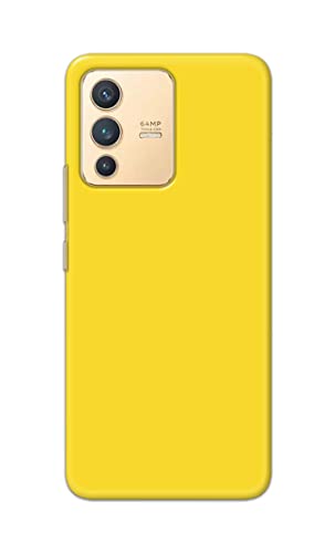 Image of Printed Hard Back Cover Case for Vivo V23 5G Back Cover (Plain Yellow) -1803