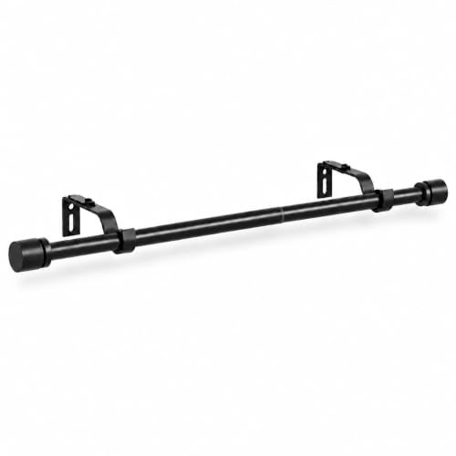 Ottsuls Black Curtain Rod, Adjustable 32-46 in, Extends to 58 in