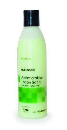 McKesson Antimicrobial Lotion Hand Soap with Aloe, 8 oz Pump Bottle [Pack of 1] - Herbal Scent, Keeps Hands Clean and Moisturized, Medical-Grade Soap - Image 7