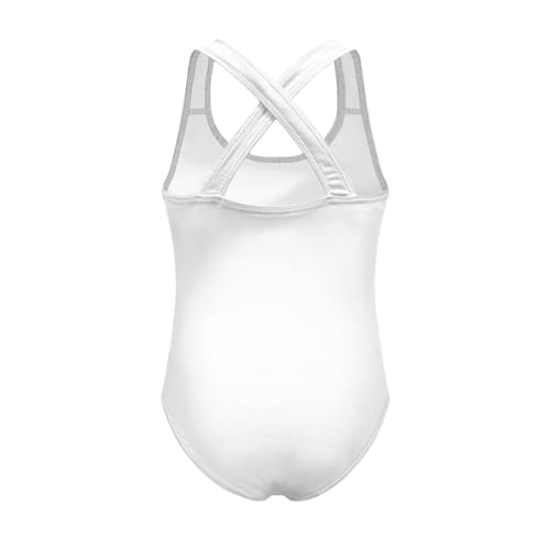 Image of WELLFLYHOM Girls Bathing Suits Size 5-14 One Piece Cross Back Swimsuit Sleeveless Full Coverage Swimwear for Beach Swimming