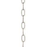 Progress Lighting Accessory Chain - 10' of 9 Gauge Chain, Indoor & Outdoor, P8757-126, Burnished Silver