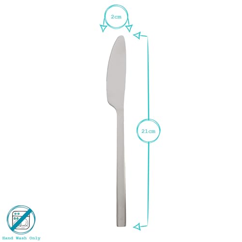 Argon Tableware 8 Stainless Steel Dinner Knives – 21cm Gold Finish Modern Cutlery Set for Dining & Entertaining – Stylish Dishwasher Safe Tableware - Image 5