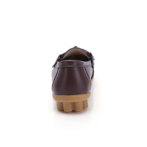 Image of Momuk Women's Penny Loafers Leather Driving Moccasins Slip On Boat Shoes Fashion Comfort Flats