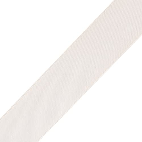 Fondersy 22mmX 91M Double Faced Satin Ribbon Ivory Polyester Ribbon for Gift Wrapping Wedding Decoration Floral Arrangement Crafts - Image 2