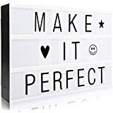 RTjoy Light up Box A4 LED Message Box, Cinematic Light up Sign with 90 Letters Numbers and Symbols for Home Bar Shop and Party