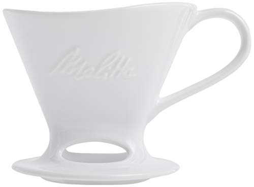 Melitta Glossy White 1 Cup Porcelain Pour-Over Coffeemaker