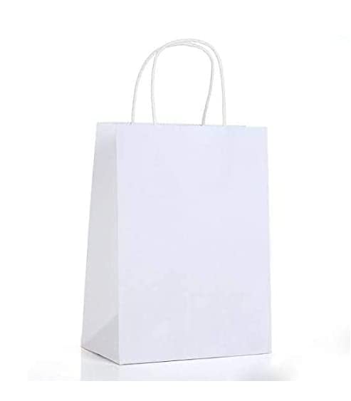 PRB BAGS Presents white Paper Bags With Paper Handles Size 10" X 4" X 15" Pack of 40 |paper bag | white paper bags with handles | white kraft paper bag | shopping bag| gift bag| (B09BCX62P2) Amazon Price History, Amazon Price Tracker