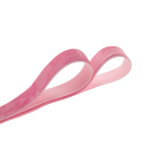 Image of QIANF Vintage Peach Pink Velvet Ribbon Christmas Ribbon for Gift Wrapping Crafts Christmas Tree Ornaments Garland Decorations, 1 Inch X 25Yd