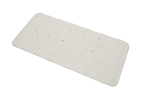 Croydex Hygiene-n-Clean Anti-Mircobial Medium Natural Rubber Bath Mat, 34 x 74 cm, White