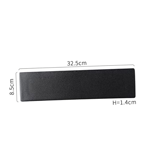 Plato rectangular para sushi de cerámica negra miniatura 3