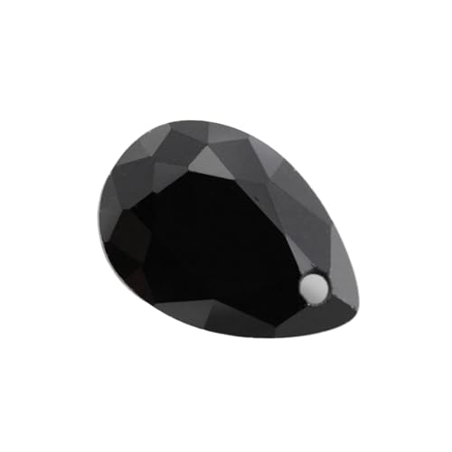 Zircone cubique noire poire facettée avec trou pour création de bijoux DIY