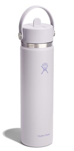 Image of Hydro Flask Water Bottle - Insulated Stainless Steel - Wide Straw Lid, Non Spill, Leakproof in 24 Oz Cloud Pink