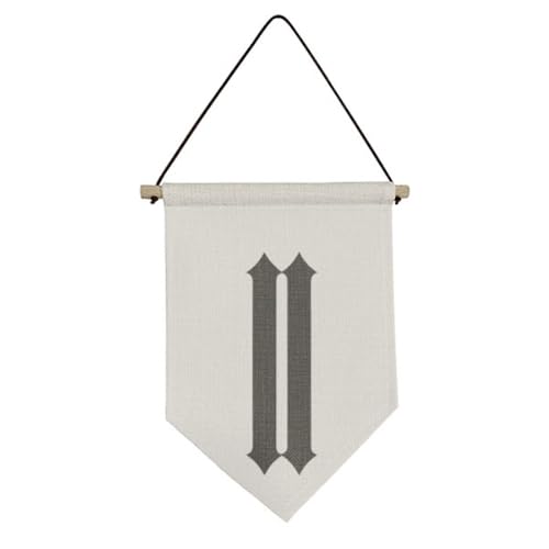 Drapeau en toile noire avec chiffres romains décoration murale suspendue no/no