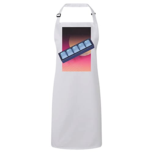 Tablier cuisine premium blanc touches de clavier mécanique geek ordinateur