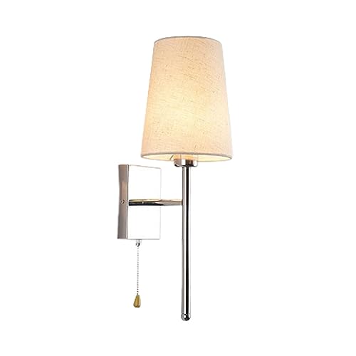 CONERY Applique murale moderne acier inoxydable abat-jour tissu b...