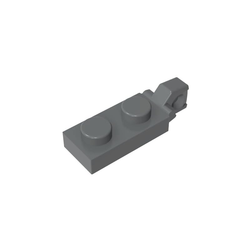 Gobricks 44301 Hinge Plate Hinge Plate 1x2 Locking with 1 Finger On End, Without Groove 50 Pieces GDS-820 Compatible with Lego Building Blocks Color:Dark Bluish Gray — image 1
