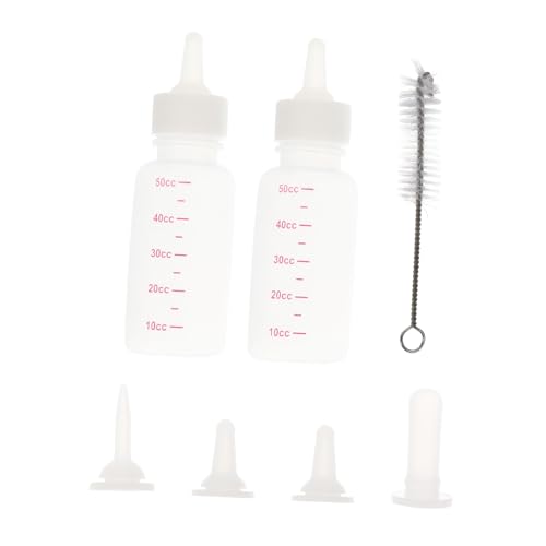 VICASKY Complete Set Pet Feeding Bottles 50ml Dog Cat Nursing Bottles Brush Easy Hand-Feeding for Newborn Pets