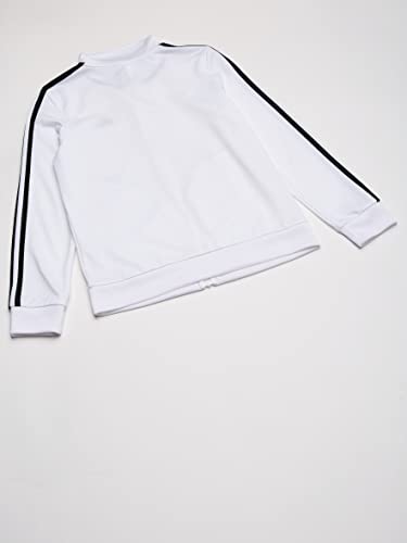 Adidas Boys' Big Zip Front Iconic Tricot Jacket, White, Large #TOP4