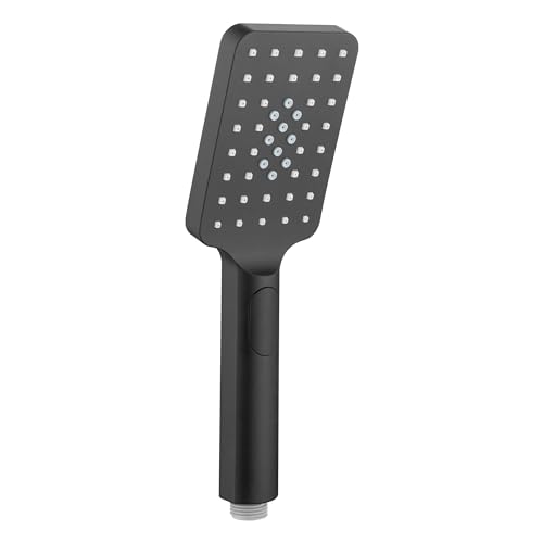 Cabezal de ducha manual Kibi Cube 3 modos, ABS, negro mate