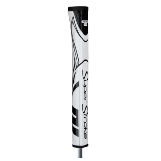 Super Stroke Zenergy Pistol 2.0 Golf Putter Grip, No Taper, Enhanced SPYNE Technology, Multi-Zone Texturing, Tech-Port, White/Black