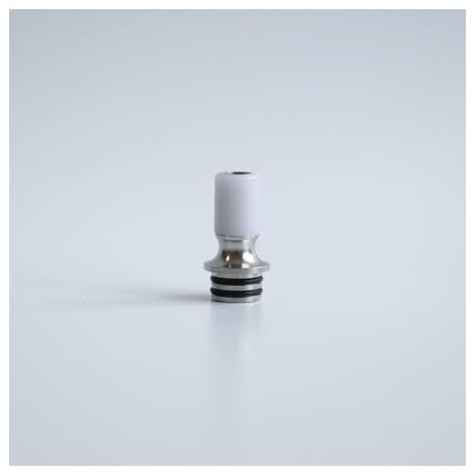 WratryParts 510 Mouthpieces MTL Drip Tip Stainless Steel For 510 Thread Subohm RTA RDA Tank (Silver White)
