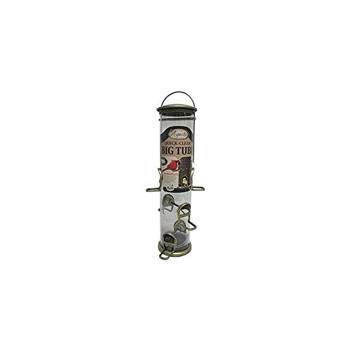 Aspects 420 Antique Brass Quick Clean Big Tube Feeder, Large, Brown/A