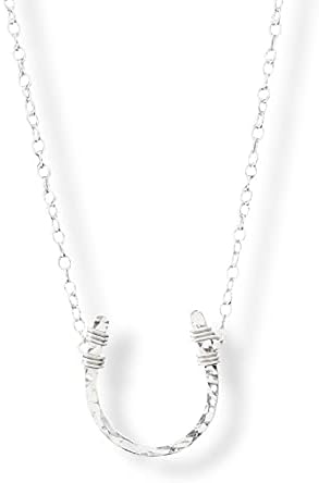 Lucky Horseshoe Necklace Sterling Silver Hammered 16 inch chain length - Image 6