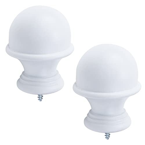 T Tulead Gardinenstangenhalter aus Holz, Kleiderschrankstange, Halterung, 2 Stück (weiß) Cover