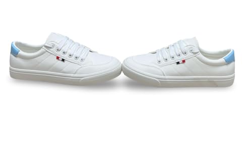 Image of Classic Canvas Sneakers, Casual Lace-Up Shoes with Green Sole, Unisex Fashion Trainers Shoes