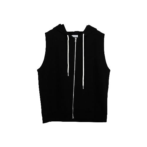 Kapuzenweste Damen Ärmellos - Damen Hoodie Mit Kapuze Sweatjacke Einfarbig Kapuzenshirt Mit Reißverschluss Casual Sweatweste Leicht Atmungsaktive Kapuzenpullover Elegante Kapuzenpulli Sweatshirt