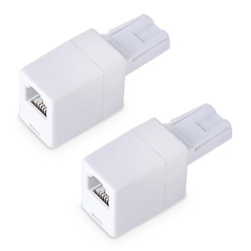 MAOZHOU BT to RJ11 Telephone Cable Adapter, 2 PCS BS6312 431A Plug to 6P4C Socket Converter